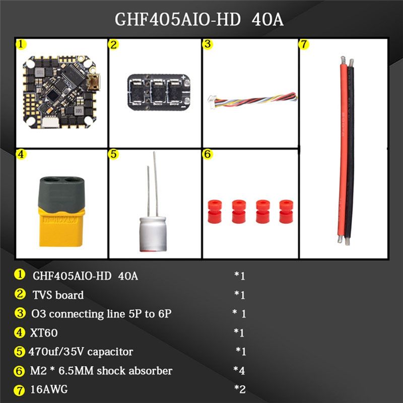 Drone Racing Flight Controller - ABTI-GHF405AIO-HD 40A وحدة تحكم طيران AIO
